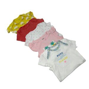 Baby Girl's - 5 Body Suits - 2 White, Pink,‎ Yellow, Orange - Size 3 Month